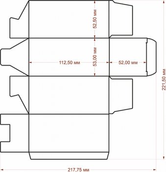 Коробка вертикальная 53х53х112 мм